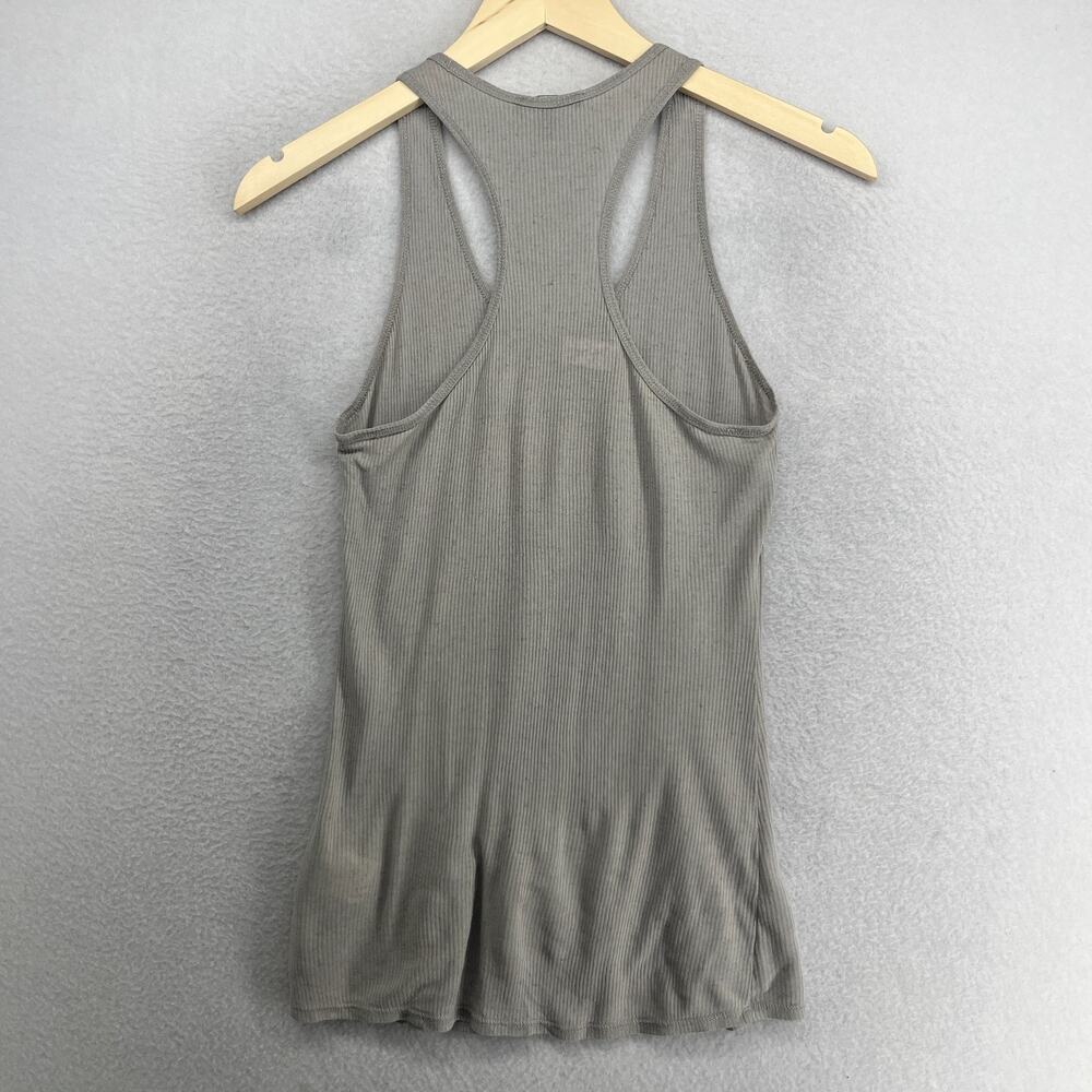 EILEEN FISHER Tank Top S Tencel Flax Ribbed Jersey Speckled Racerback Gray USA - Picture 2 of 12